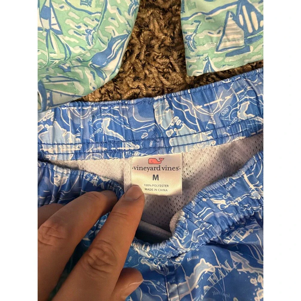 Vineyard Vines Swim Trunks Bundle 2 Pairs Men's M Sailboat Map Print